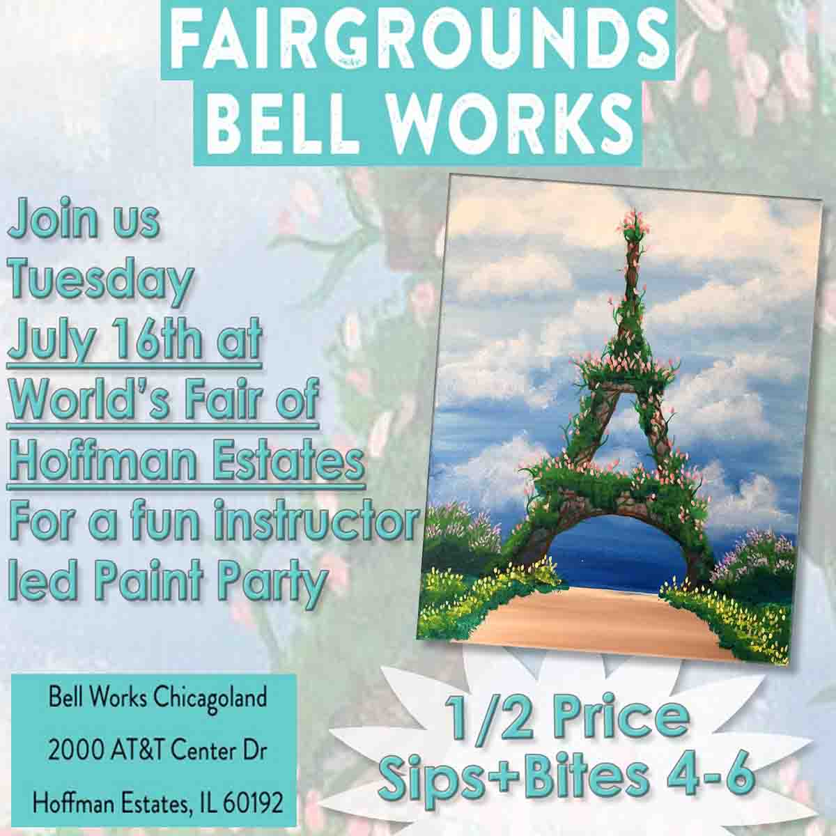 Paint + Sip inside World's Fair at Bell Works Chicagoland